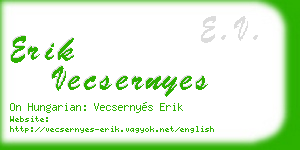 erik vecsernyes business card
