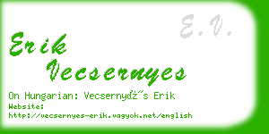 erik vecsernyes business card